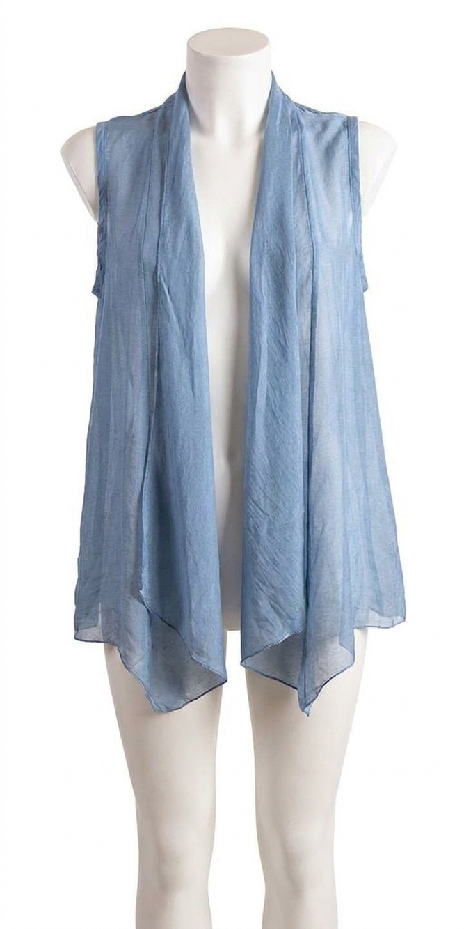 NEW GIGI MODA margherita two-piece silk vest in blue
